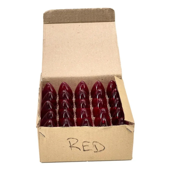 Vintage 90s Replacement Christmas Light bulbs RED New in Box - Picture 2 of 7